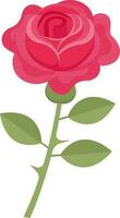 eben Illustration von rot Rose Blume Knospe Symbol. vektor