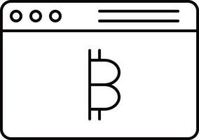 Bitcoin Symbol mit Kryptowährung Netz Seite Symbol im linear Stil. vektor