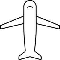 svart översikt illustration av flygplan ikon. vektor