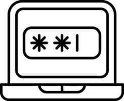 linjär stil logga in sida i bärbar dator skärm ikon. vektor