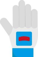 Illustration von Handschuhe Symbol im Weiß und Blau Farbe. vektor