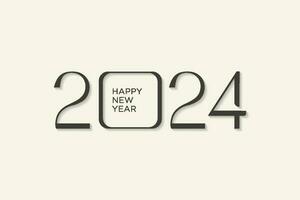 glücklich Neu Jahr 2024 Vorlage Design, dünn elegant Zahlen, zum Poster, Gruß Karte und Kalender vektor