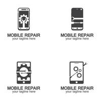mobiltelefon reparation logotyp vektor