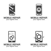 mobiltelefon reparation logotyp vektor