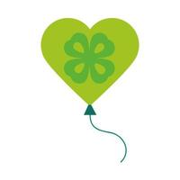 glad st patricks dag gröna ballonger formade hjärta med klöver ikon vektor