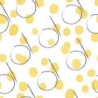 abstrakt geometrisk sömlös mönster med gul cirklar. modern abstrakt design för papper, omslag, tyg, interiör dekor och Övrig användare. idealisk för bebis flicka design vektor