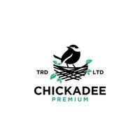 Chickdae Vogelnest Vintage Logo Symbol Illustration Premium vektor