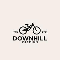 mountain downhill cykel vintage logo ikon illustration premium vektor