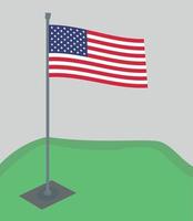 Nationalflaggenpol Vereinigte Staaten von Amerika flache Vektorgrafiken vektor