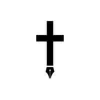 Christian Cross Pen Logo Vektor-Illustration Icon Design vektor