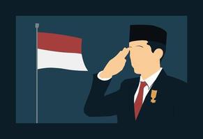 platt vektor av muslimer landsledare joko widodo president i Asien Indonesien