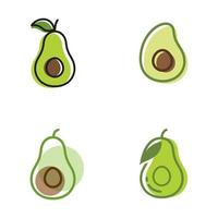 Symbole für gesunde Lebensmittel des Avocado-Fruchtlogos vektor