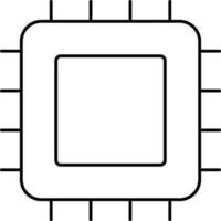 schwarz linear Stil Mikrochip Symbol oder Symbol. vektor