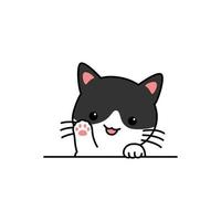 niedliche Katze, die Pfoten-Karikatur winkt vektor