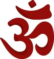 illustration av hindi font ohm ikon i röd Färg. vektor