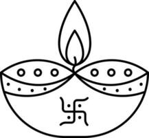 Illustration von Diyaöl Lampe Symbol im Linie Kunst. vektor