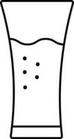 thandai dryck glas ikon i tunn linje konst. vektor