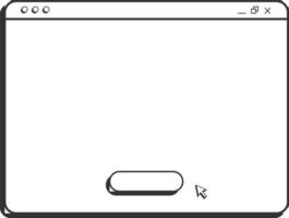 Mauszeiger klicken auf grau Browser Fenster Bildschirm eben Vektor. vektor