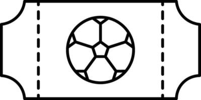 schwarz dünn Linie Kunst von Fußball Spiel Fahrkarte Symbol. vektor