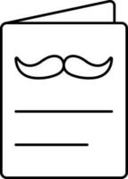 illustration av mustasch symbol hälsning kort ikon. vektor