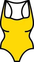baddräkt ikon eller symbol i gul och vit Färg. vektor