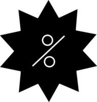 Prozentsatz Etikette Symbol im Glyphe Stil. vektor