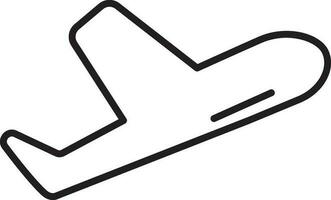 Flugzeug Abfahrt Symbol im schwarz Linie Kunst. vektor