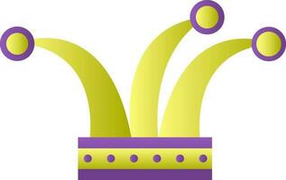 Narr Hut Symbol im lila und Grün Farbe. vektor