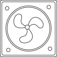 Illustration von Zentralprozessor Ventilator Symbol im Schlaganfall Stil. vektor