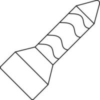svart översikt raket crackers ikon eller symbol. vektor