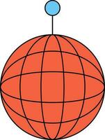 eben Stil Disko Ball Symbol im Orange Farbe. vektor