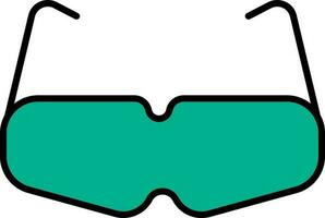 isoliert Brille Symbol im cyan Farbe eben Stil. vektor