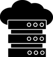 schwarz und Weiß Wolke Server Symbol oder Symbol. vektor