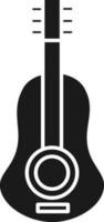 Gitarre Symbol im schwarz und Weiß Farbe. vektor
