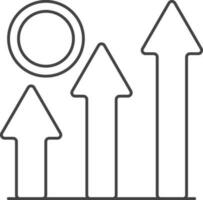 schüren Stil finanziell wachsend Graph Symbol mit Münze. vektor