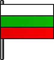 Bulgarien Flagge Symbol im eben Stil. vektor