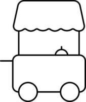 schwarz Linie Kunst Illustration von Essen Wagen Symbol. vektor
