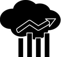 schwarz und Weiß Wolke Analyse Symbol oder Symbol. vektor