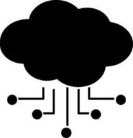 isolerat moln datoranvändning ikon i glyf stil. vektor