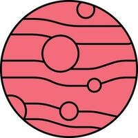 eben Stil Merkur Planet Symbol im rot Farbe. vektor