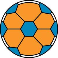 fotboll eller fotboll ikon i blå och gul Färg. vektor