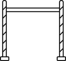 hoch springen Pole Gewölbe Symbol im schwarz Umriss. vektor