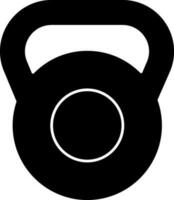 Kettlebell Ball Symbol im schwarz und Weiß Farbe. vektor