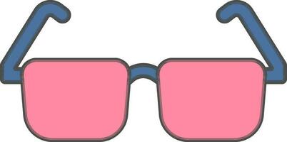 Goggle Symbol im Rosa und Blau Farbe. vektor