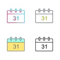 einzigartiges Kalendervektorsymbol vektor