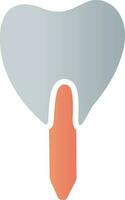 dental implantera ikon i grå och orange Färg. vektor