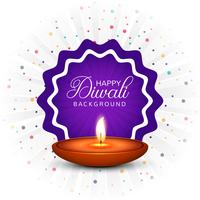 Glücklicher diwali diya Öllampen-Festivalkartenhintergrund vektor