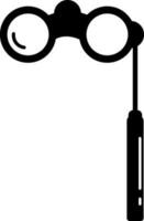 schwarz Stil von Fernglas Symbol mit Griff im isoliert. vektor