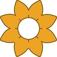 blomma ikon i gul och vit Färg. vektor