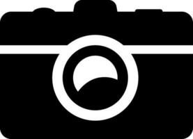 svart och vit platt stil kamera ikon. vektor